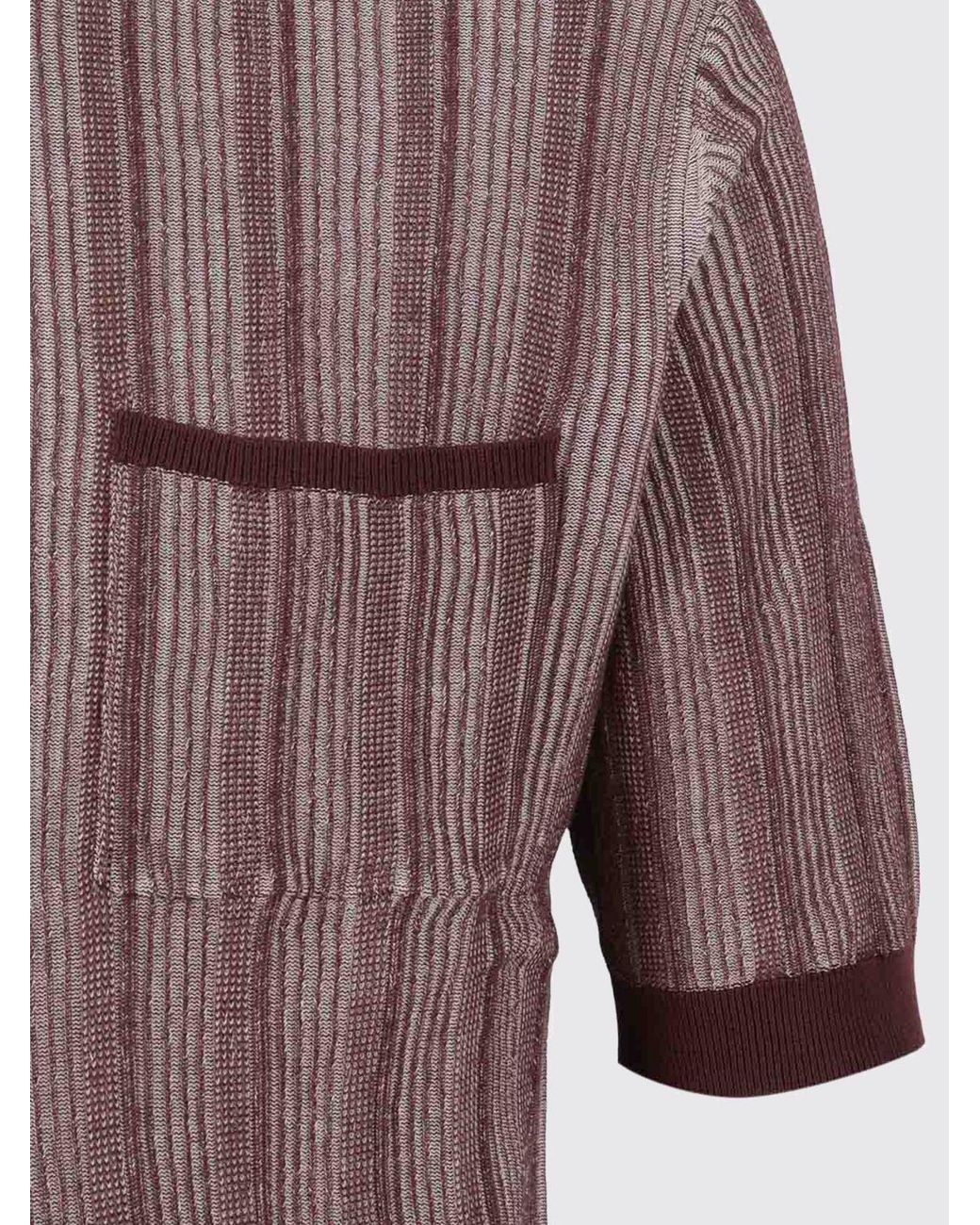 Ballantyne Brown Striped Cotton Sweater for men