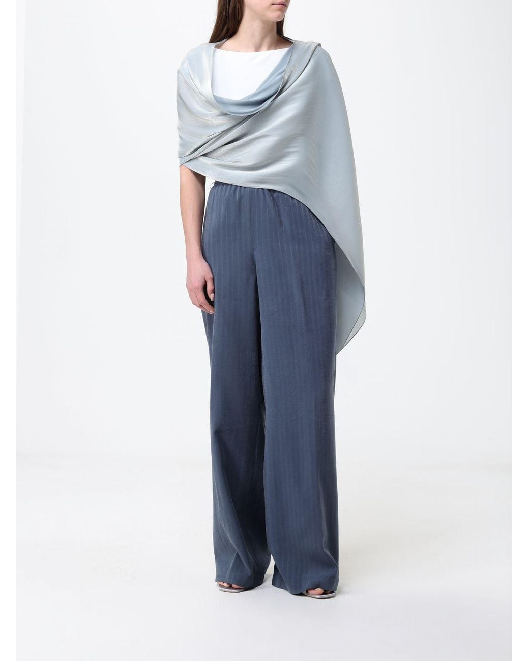 Emporio Armani Gray Satin Stole