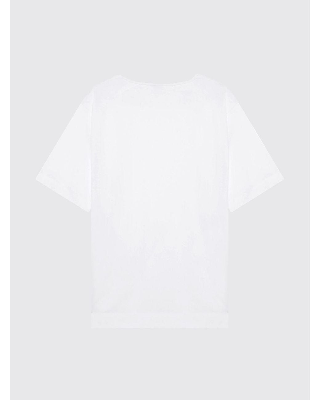 Dries Van Noten White Short-Sleeved Cotton T-Shirt With Dropped Shoulders for men