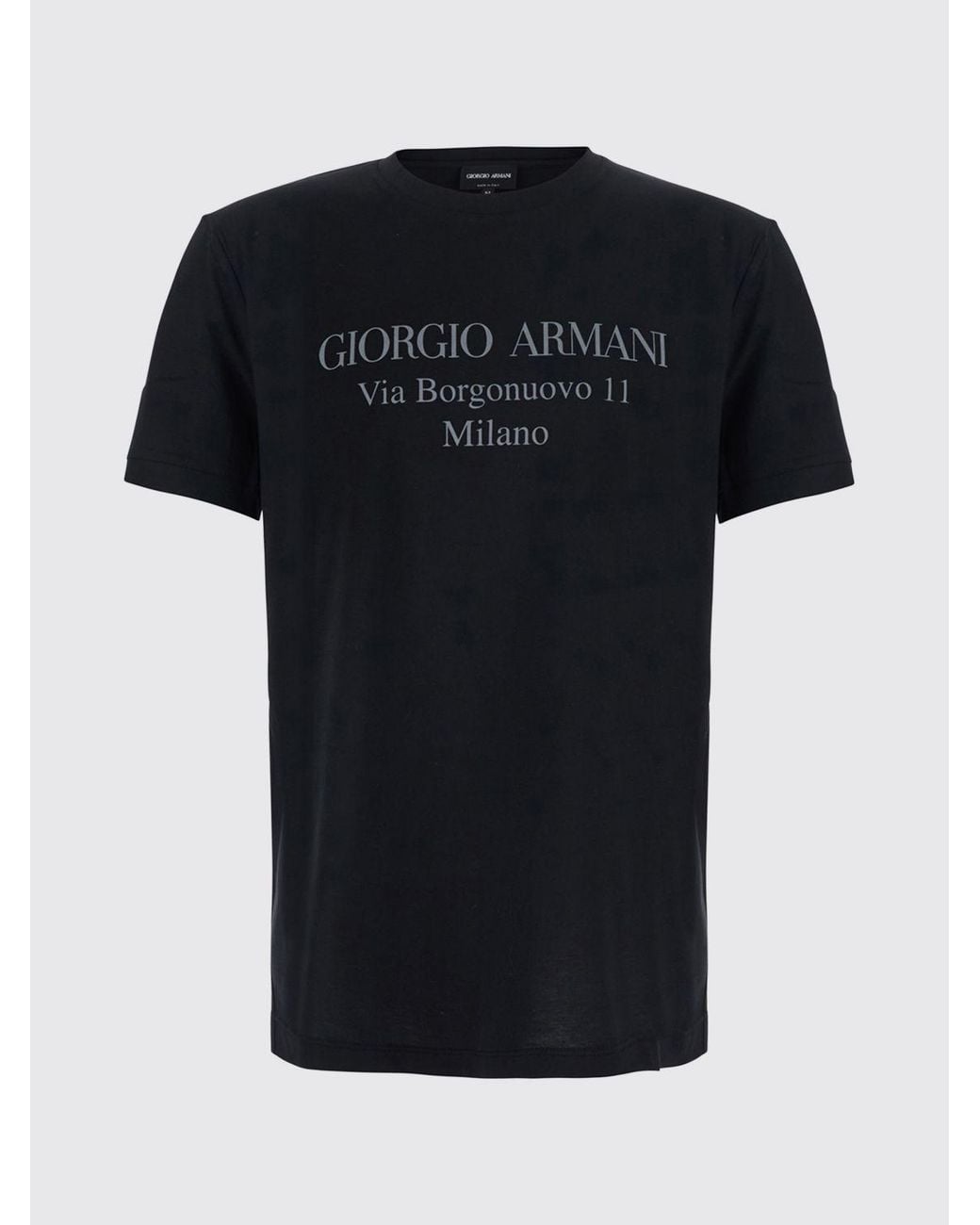 Giorgio Armani Black Short-Sleeved Cotton T-Shirt With Contrasting Logo for men