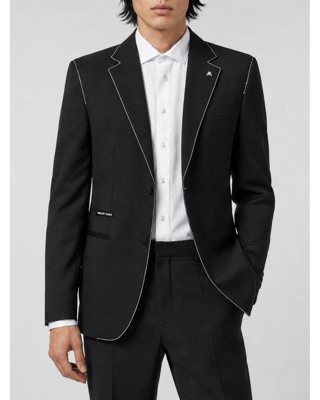 Philipp Plein Black Single-Breasted Blazer for men