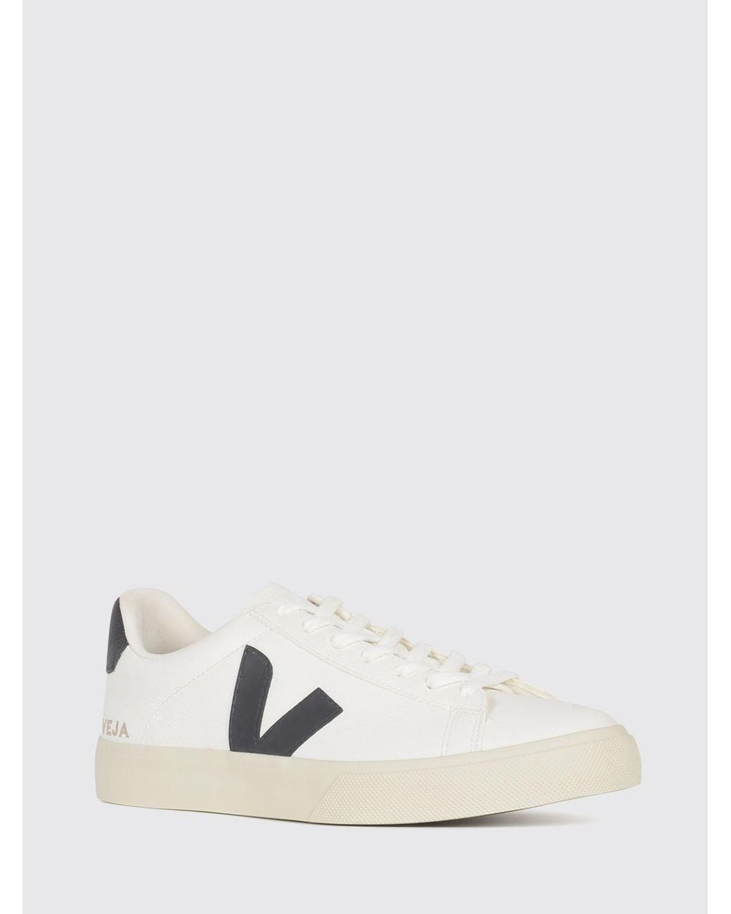 Veja White Campo O.T. Leather Sneakers With Contrast V-Logo for men
