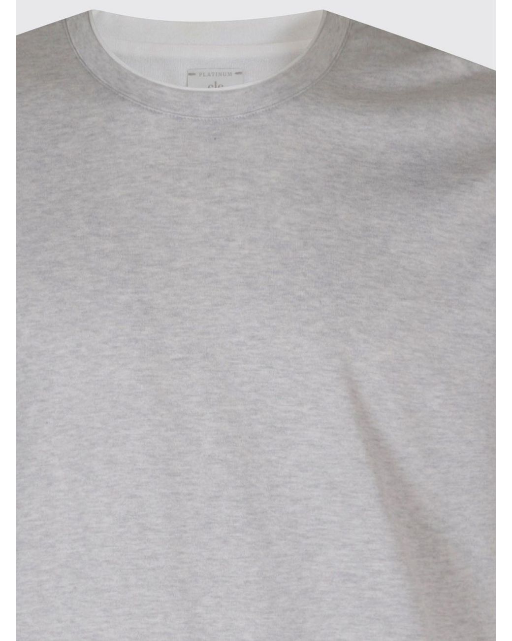 Eleventy Gray Basic Design Short-Sleeve Cotton Crew-Neck T-Shirt for men