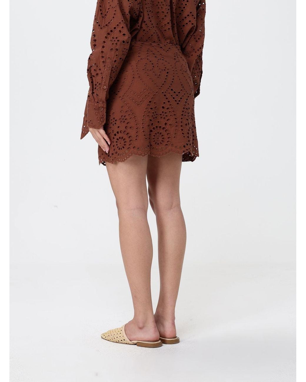 Mc2 Saint Barth Brown Sangallo Pareo Skirt