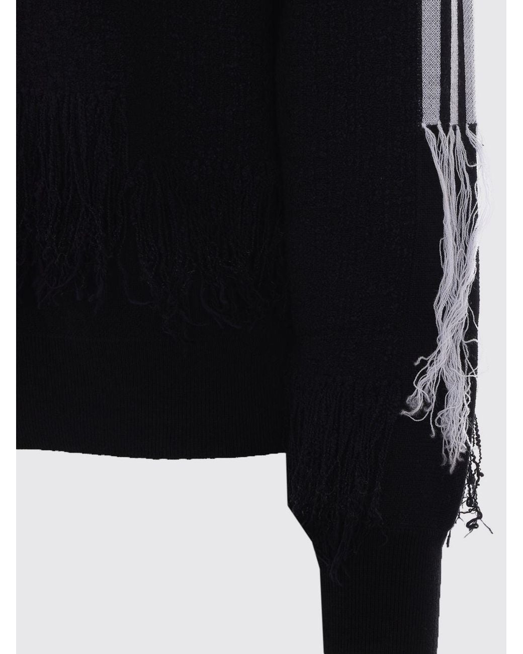 Y-3 Blue Relaxed Fit Wool Crewneck Jumper With Embroidery And Fringes for men