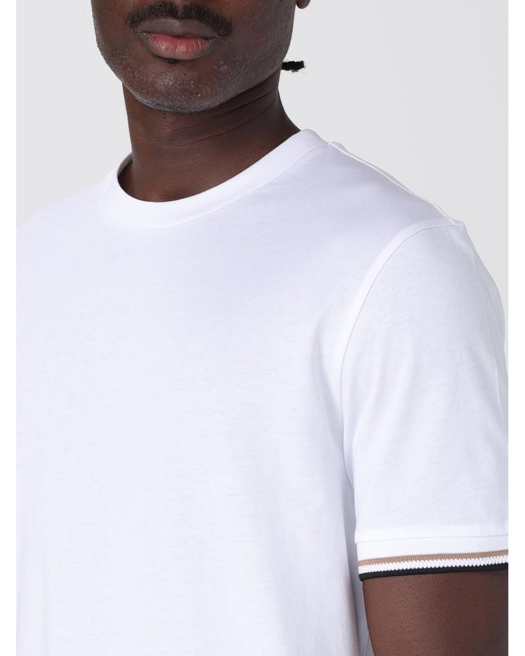 T-Shirt Basic A Girocollo di Boss in White da Uomo