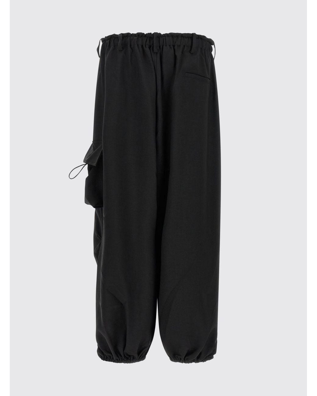 Y-3 Black Wide-Leg Technical Fabric Cargo Trousers With Drawstring for men