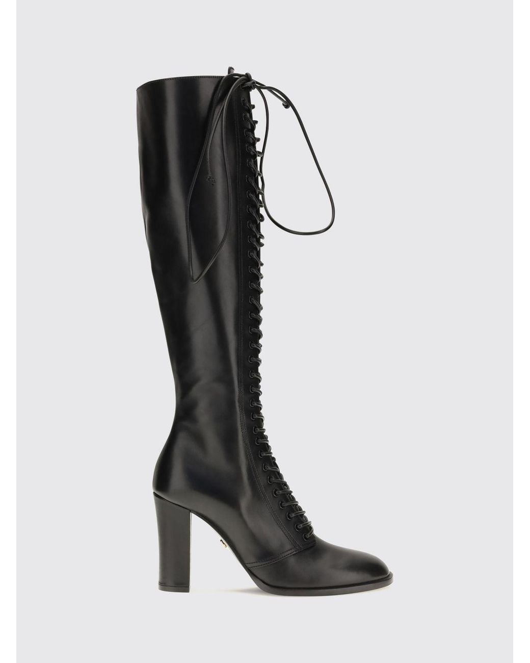 Dolce & Gabbana Black Dolce &Amp Gabbana High-Heeled Smooth Calfskin Leather Knee-High Boots
