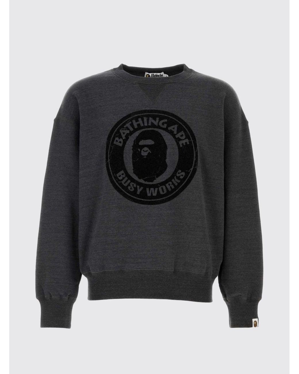A Bathing Ape Gray Cotton Crewneck Sweatshirt for men