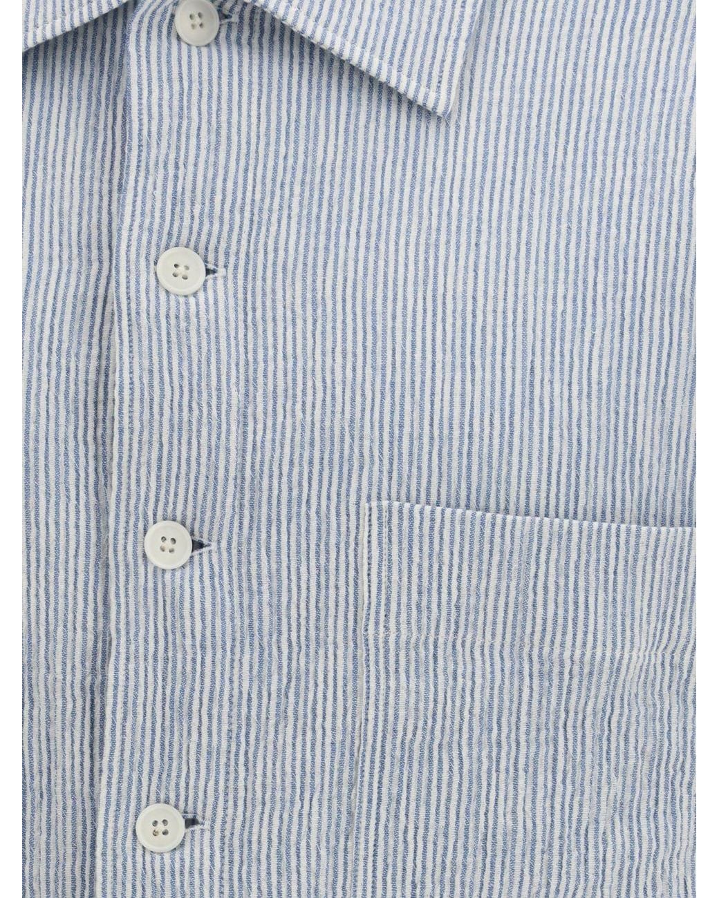 sunflower Gray Striped Stretch Cotton Shirt for men