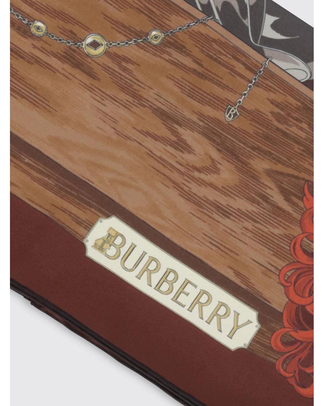 Burberry Brown Wardrobe Square Silk Scarf With Equestrian Knight Print for men