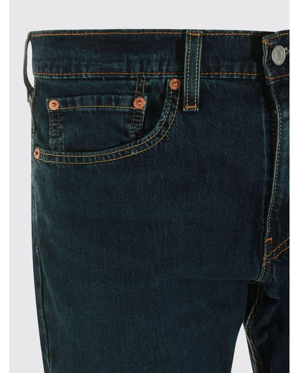 Levi's Blue Tapered Fit Mid-Rise Stretch Cotton Denim Jeans for men