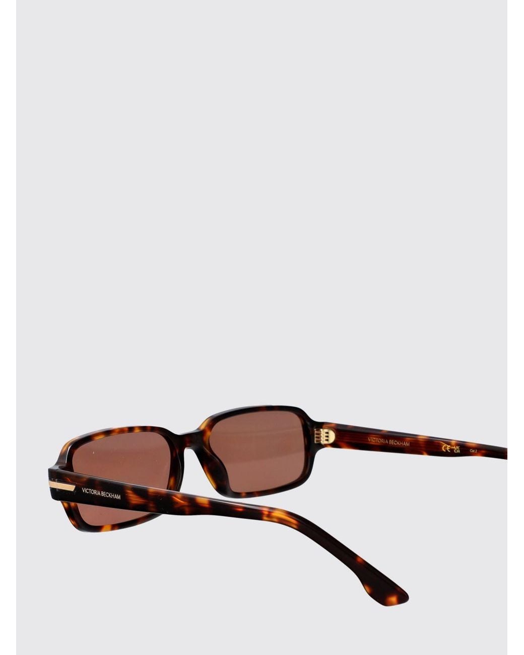 Victoria Beckham Brown Rectangular Acetate Sunglasses With Tortoiseshell Pattern