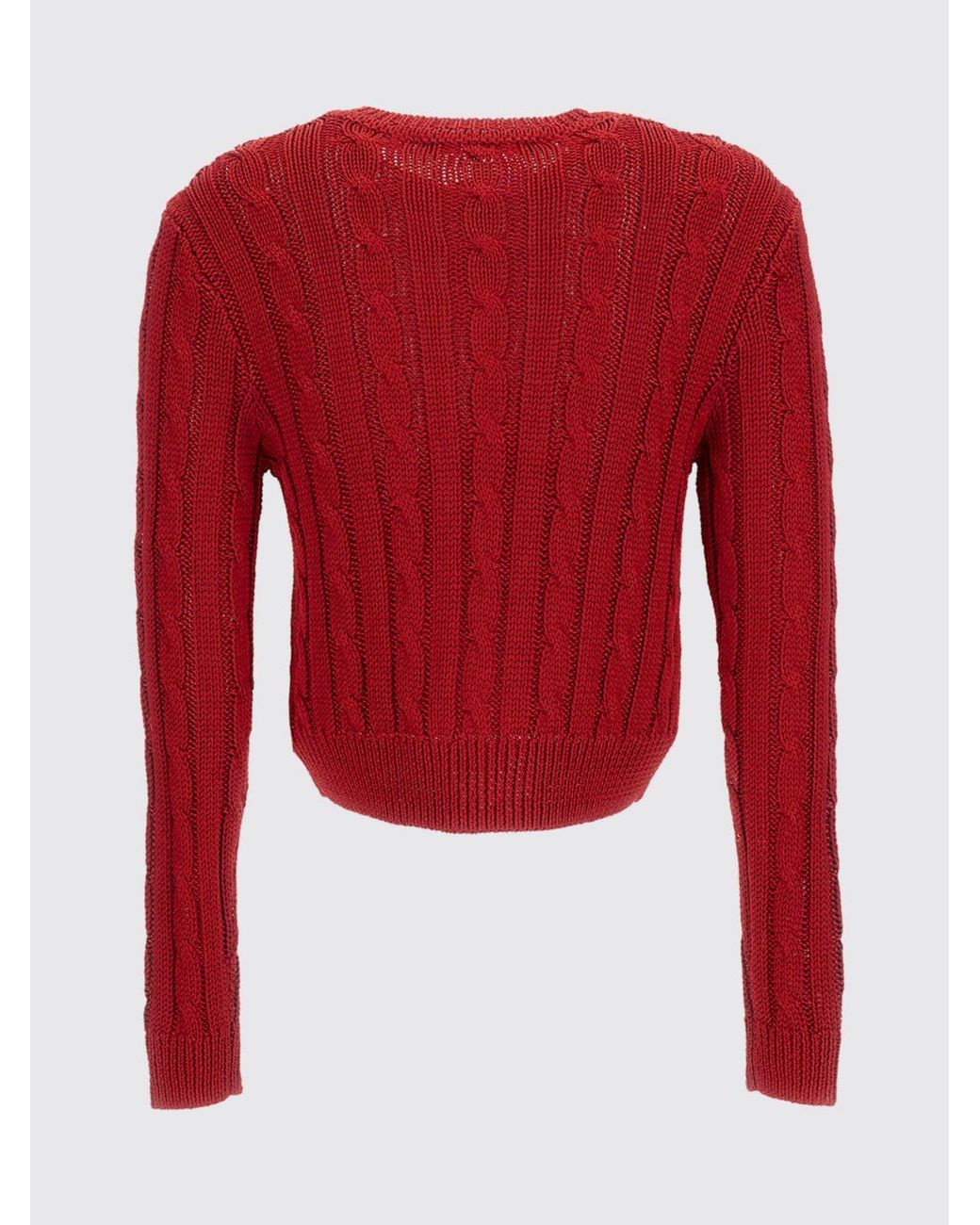 Ralph Lauren Red Crew-Neck Cardigan