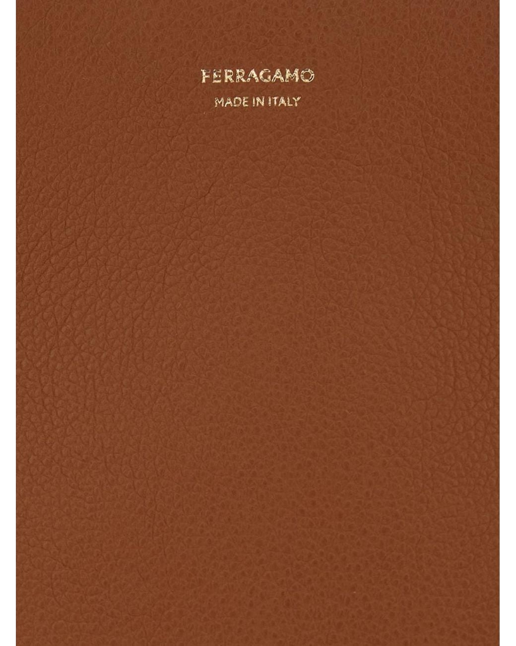 Ferragamo Brown Double Handle Calfskin Leather Shoulder Bag