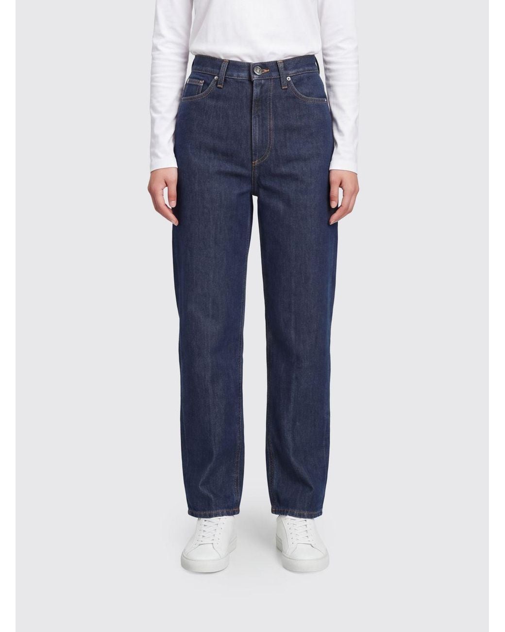 Dondup Blue Bessie Mid-Rise Wide-Leg Jeans