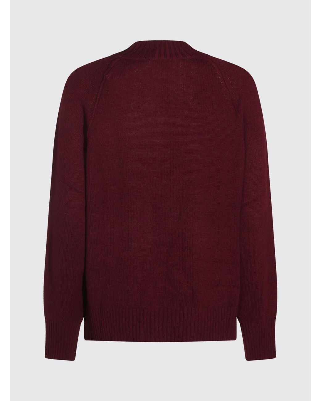 Allude Purple Slim Fit Long-Sleeved Cashmere Mock Neck Jumper