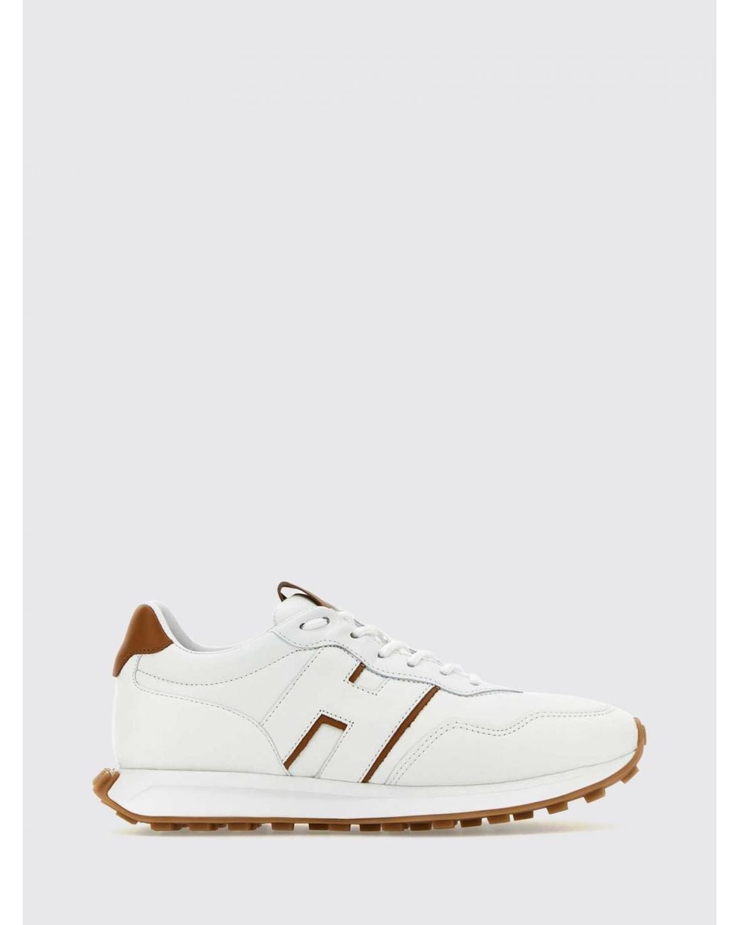 Hogan White H601 Sheepskin Sneakers With Side H Logo And Serrated Sole for men
