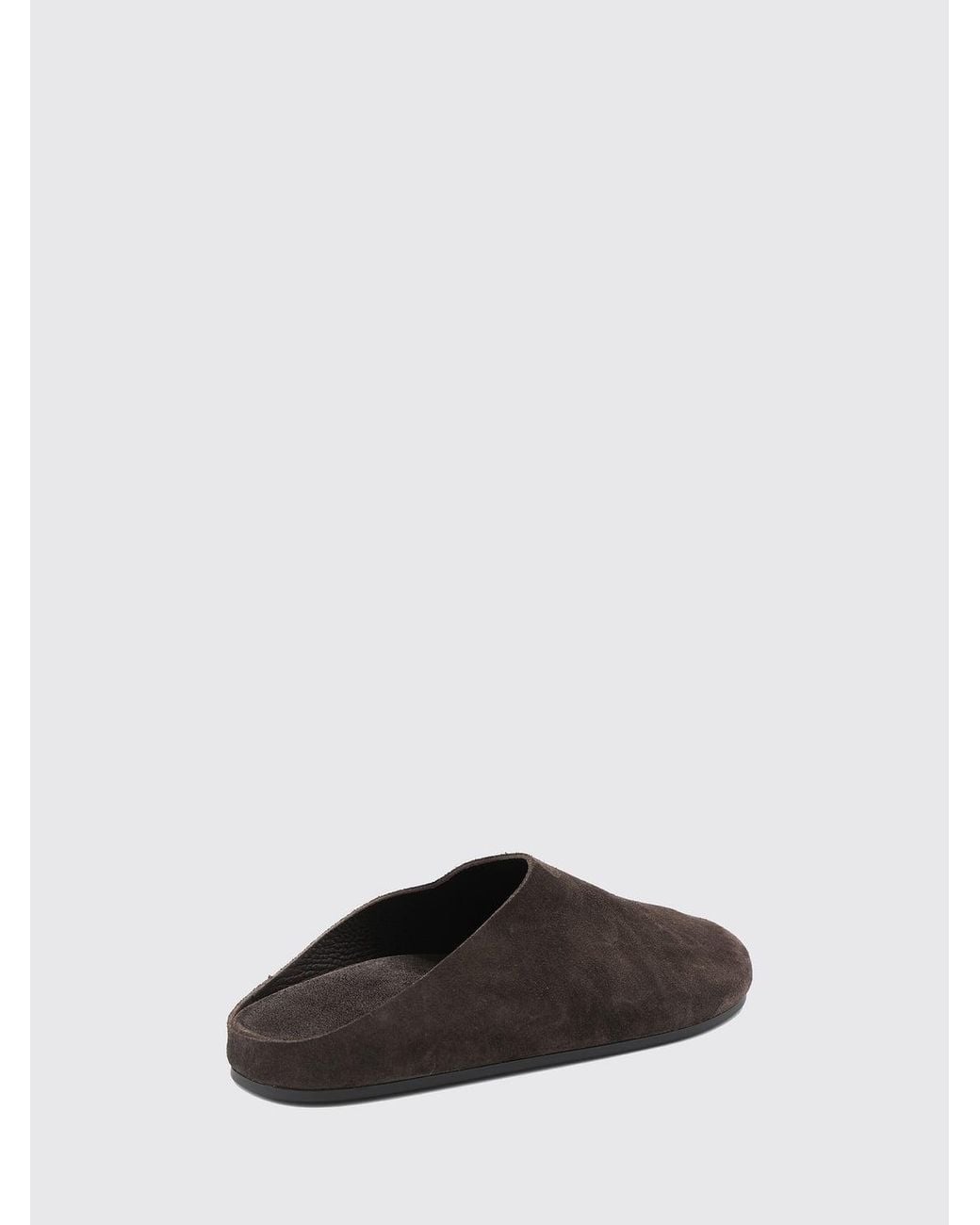 The Row Brown Hudson Suede Low-Heel Mules With Round Toe