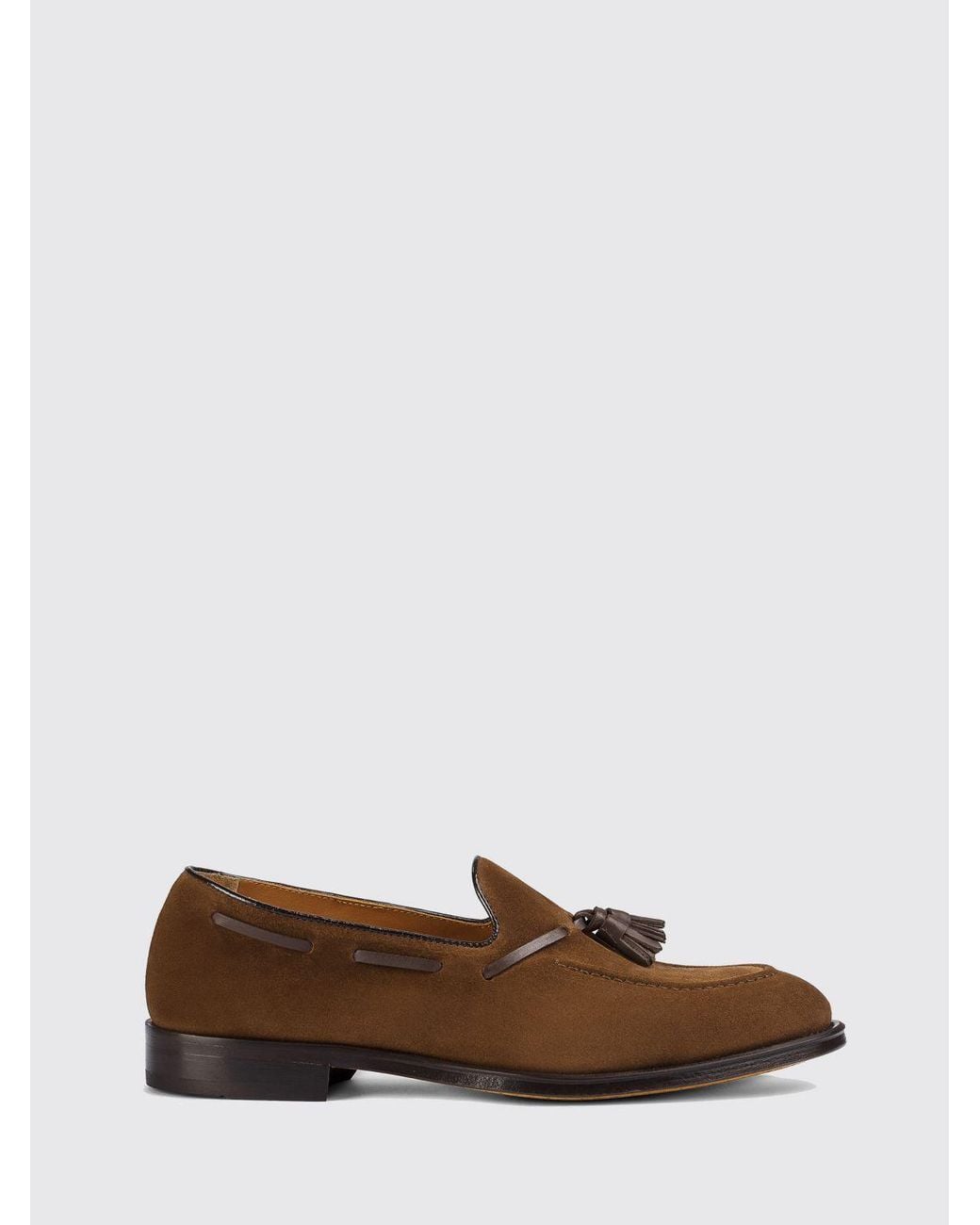 Doucal's Brown Suede Loafers With Tassels for men