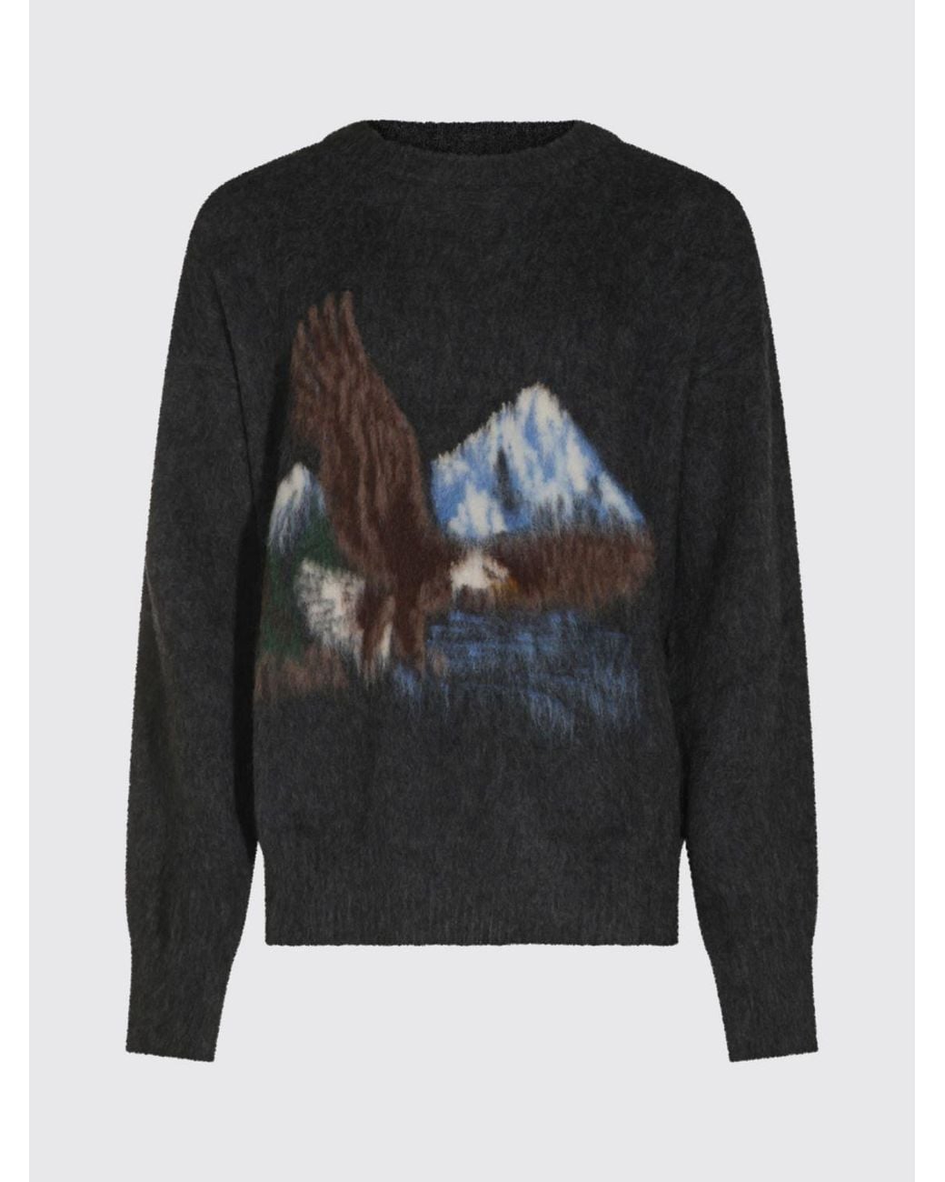 Maison Margiela Gray Fauna-Print Wool And Alpaca Blend Crewneck Jumper for men