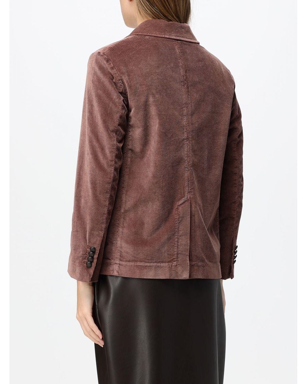 Circolo 1901 Red Single-Breasted Velvet Blazer With Peak Lapels And Patch Pockets