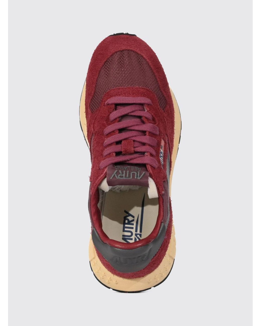 Autry Pink Reelwind Nylon And Suede Sneakers With Serrated Sole