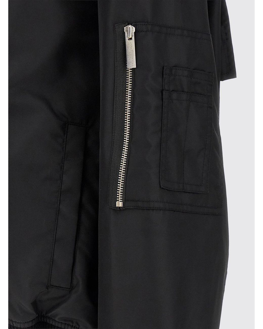 44 Label Group Black Nylon Bomber Jacket With Back Logo And Bomber Collar for men