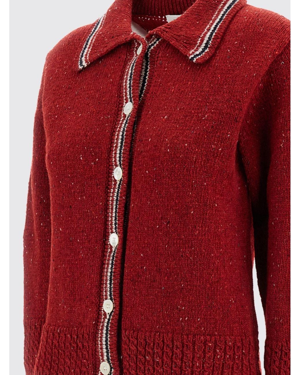 Thom Browne Red Polo Cardigan