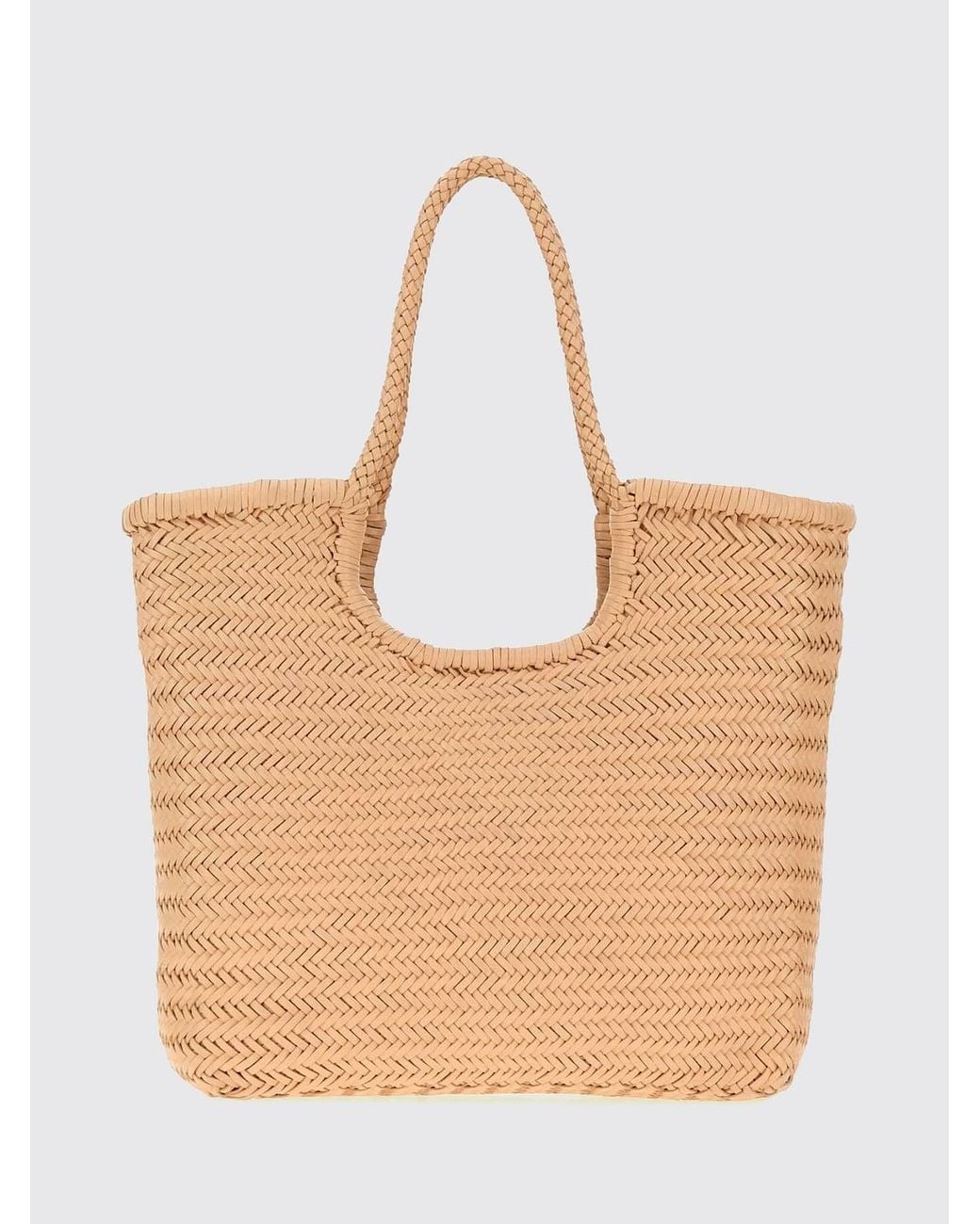 Dragon Diffusion Natural Ns Diagonal Triple Jump Woven Buffalo Leather Tote Bag