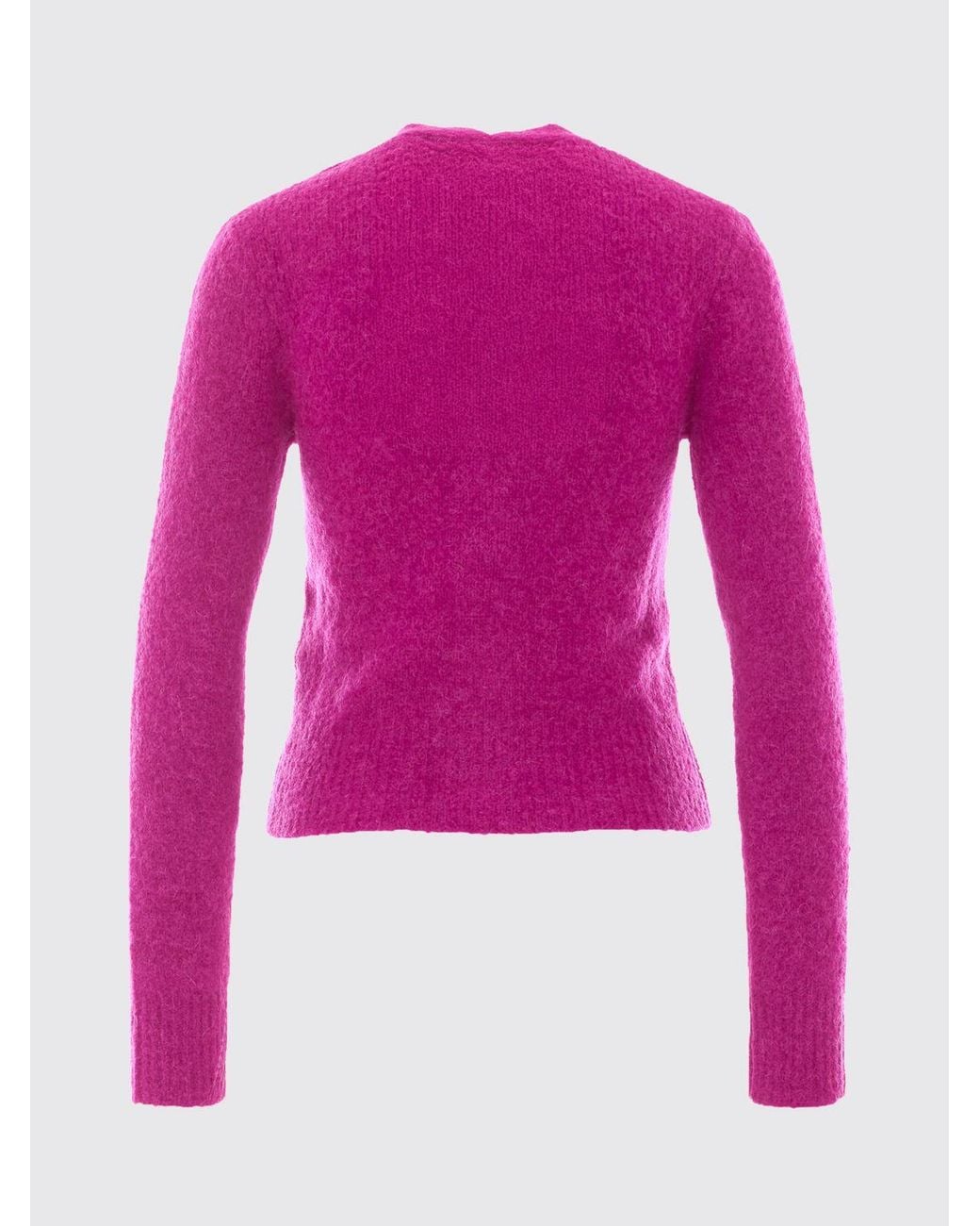 AMI Purple Slim Fit V-Neck Alpaca Blend Cardigan