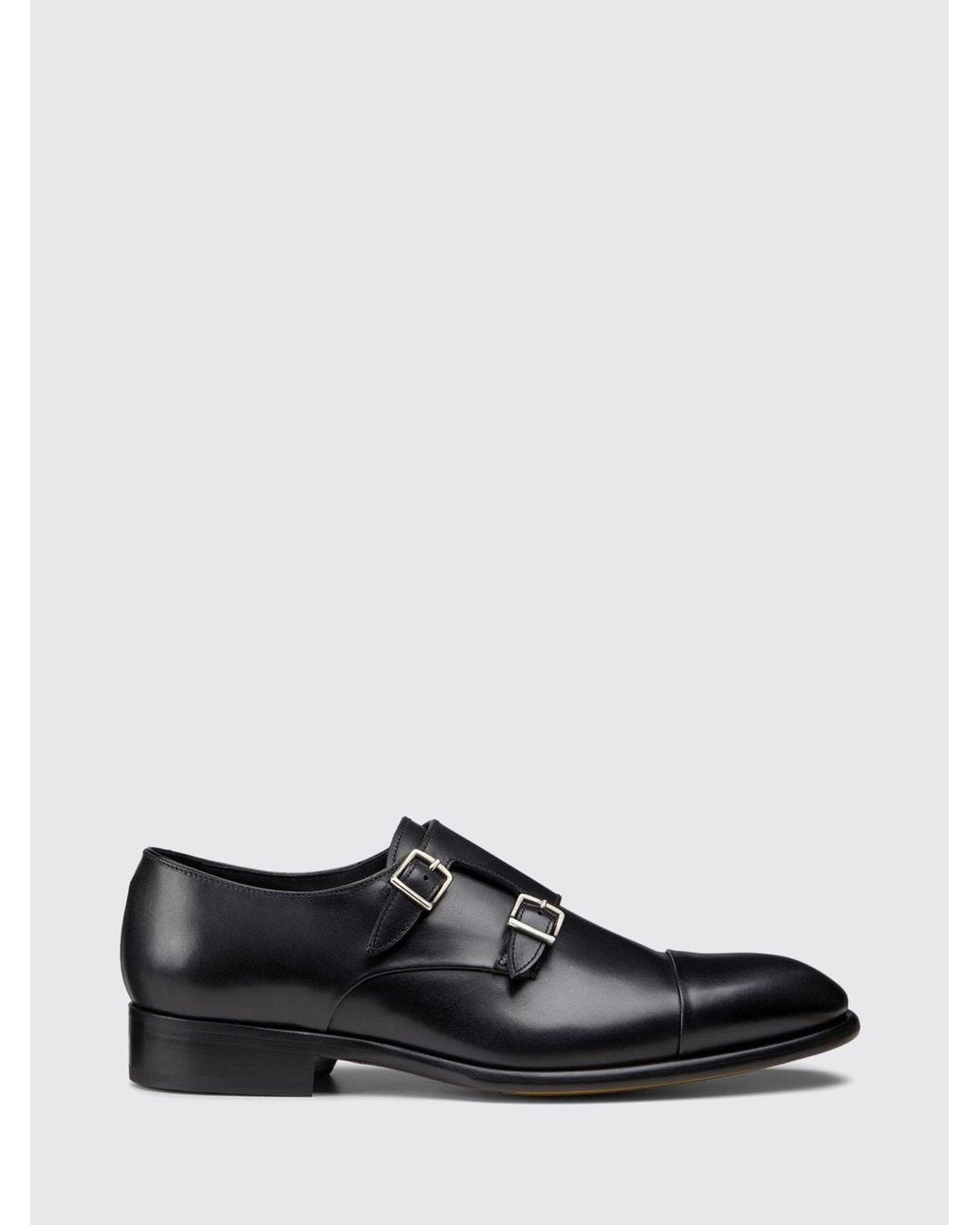 Doucal's White Leather Monk Strap Shoes for men