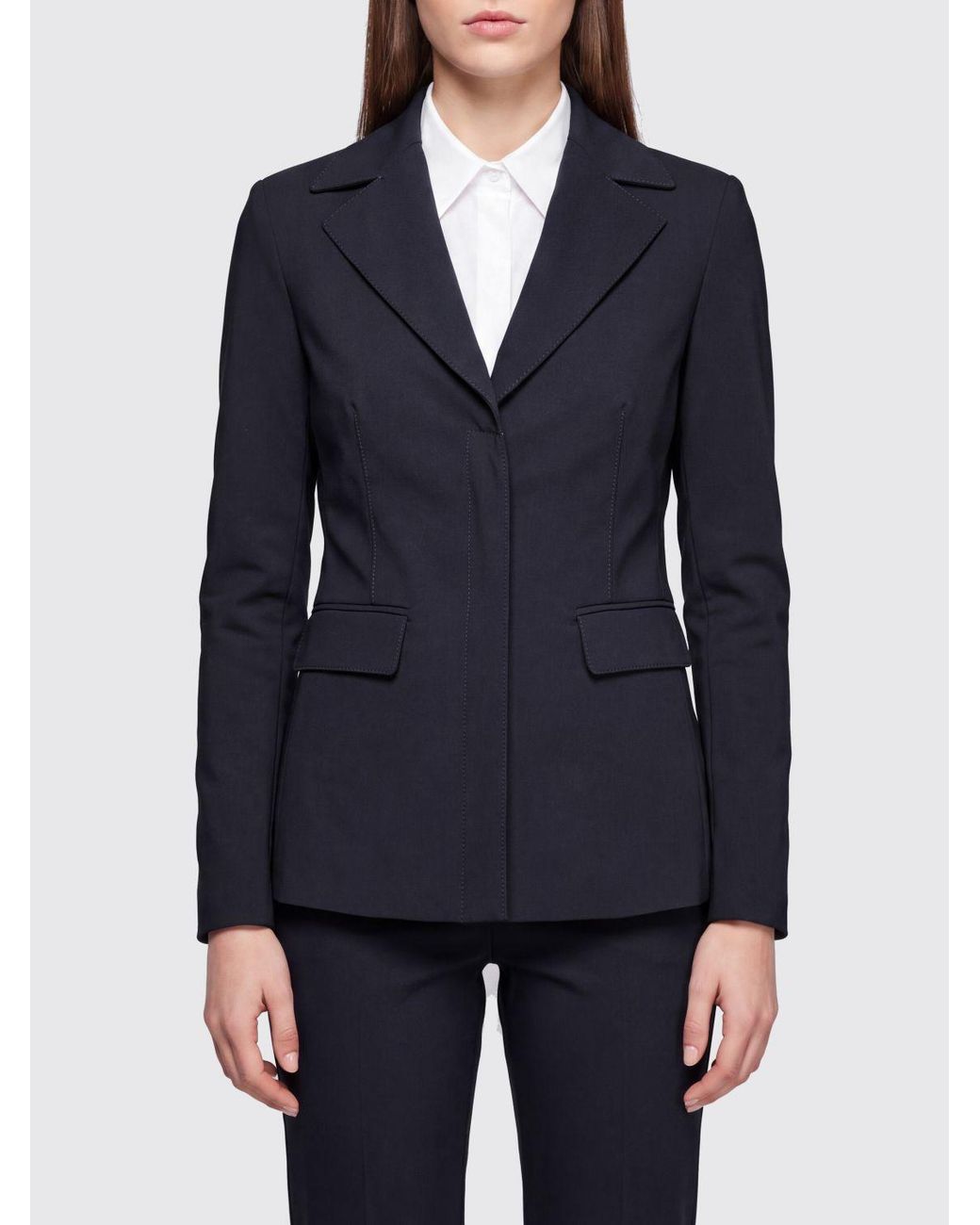 Pinko Blue Cropped Single-Breasted Blazer