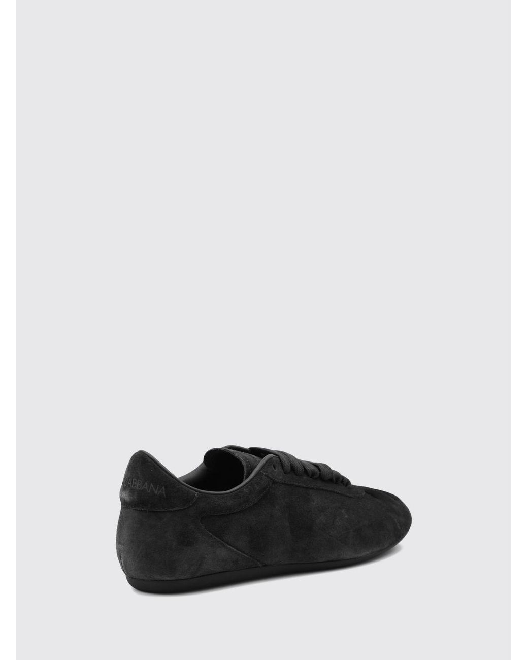 Dolce & Gabbana Black Dolce &Amp Gabbana Suede Low-Top Sneakers With Embossed Logo