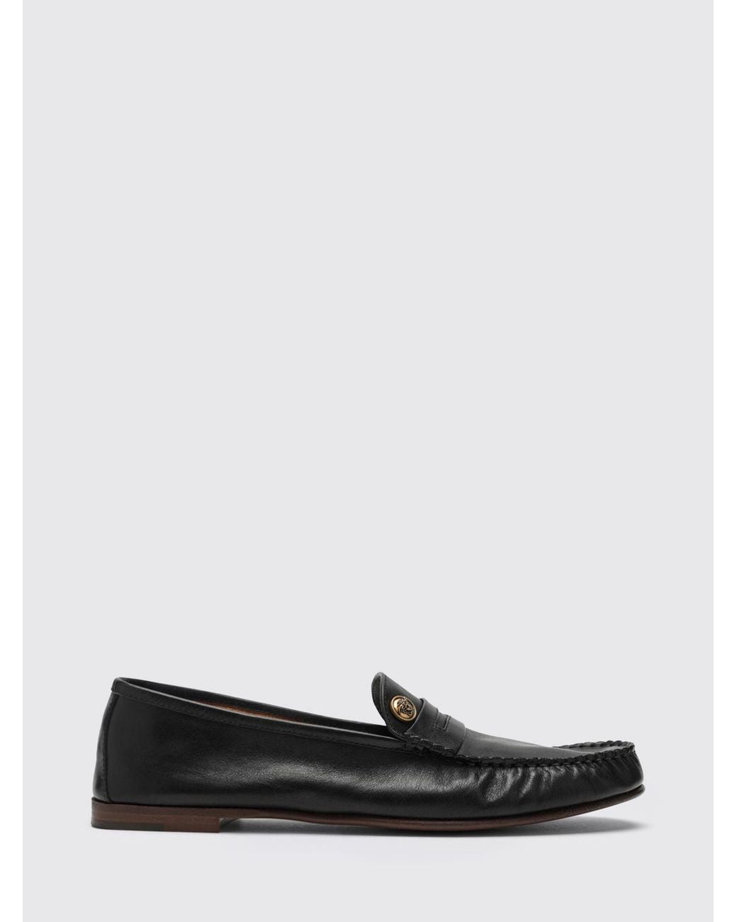 Versace White Leather Loafers for men