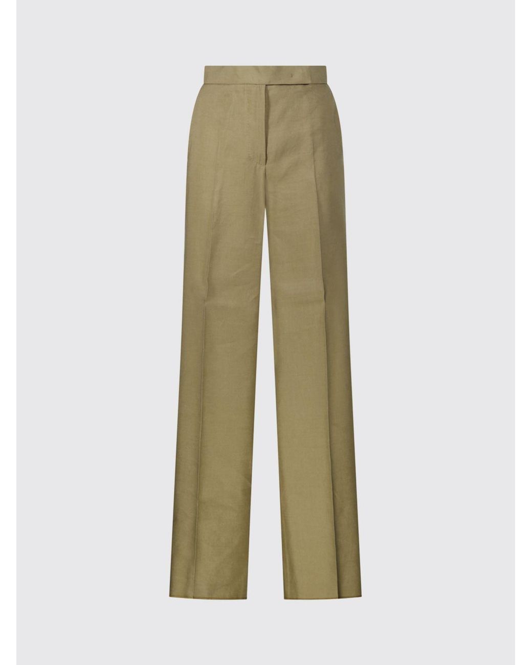Max Mara Natural High-Waisted Straight Leg Trousers