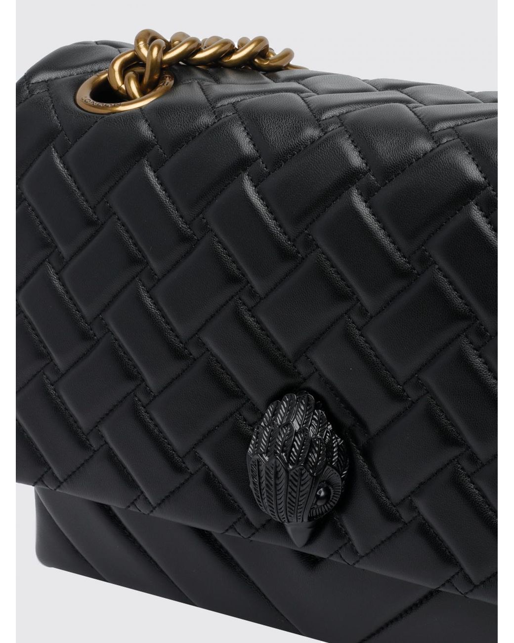 Kurt Geiger Black Kensington Large Quilted Calf Leather Shoulder Bag