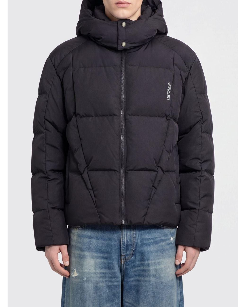 Off-White c/o Virgil Abloh Black Short Quilted Puffer Jacket for men