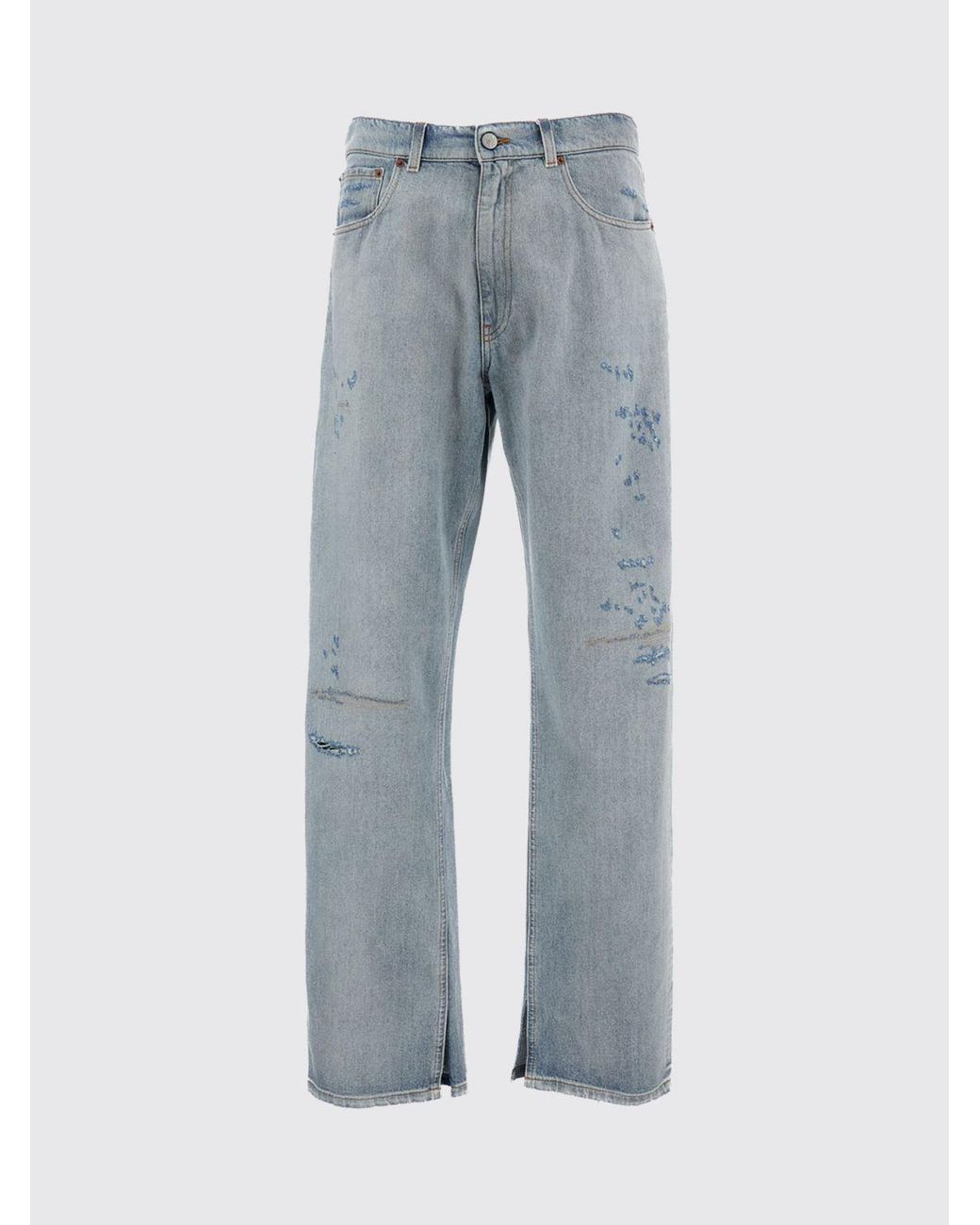 MM6 by Maison Margiela Blue Cotton Denim Straight Jeans for men