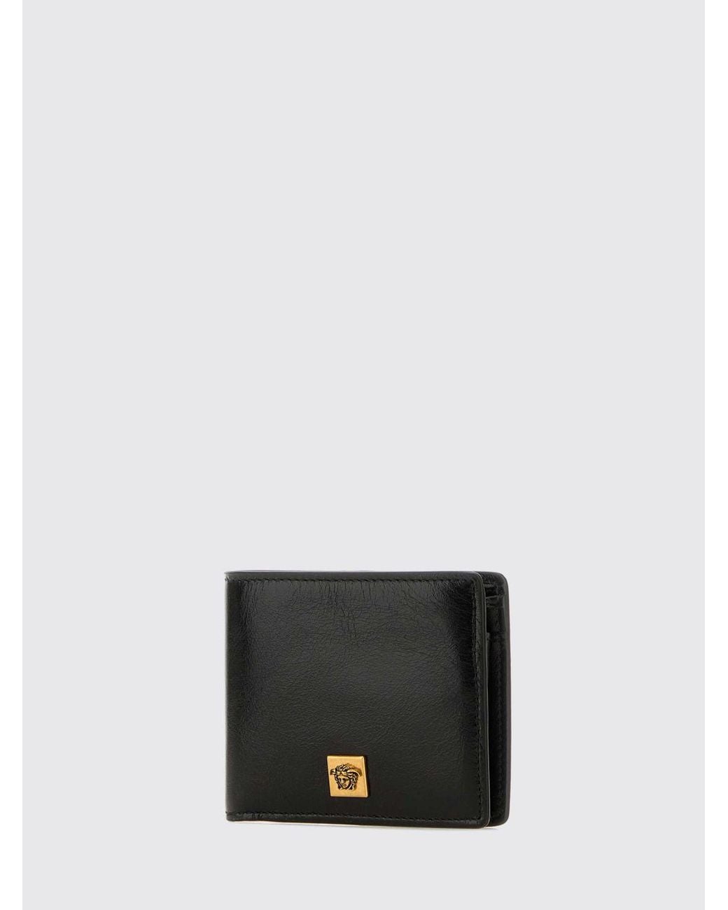 Versace White Medusa Plaque Bifold Leather Wallet for men