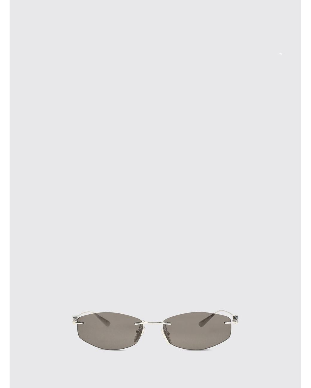 Balenciaga White D-Frame Nano Rectangular Metal Sunglasses With Tinted Lenses for men