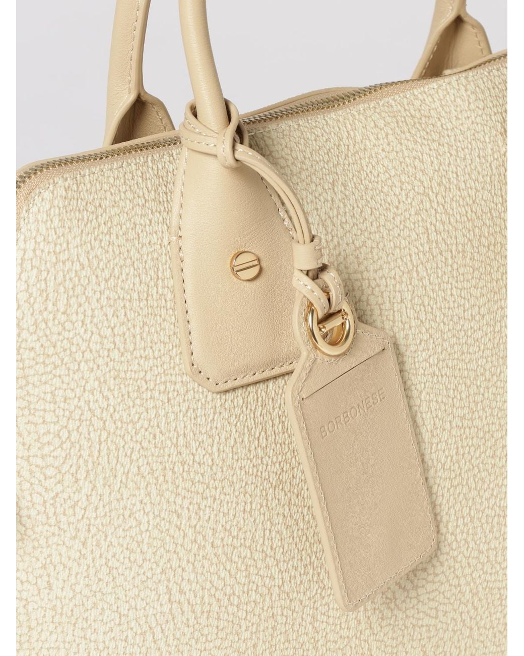 Borbonese Natural Gemini Tasche Aus Nylon Mit Op-Print