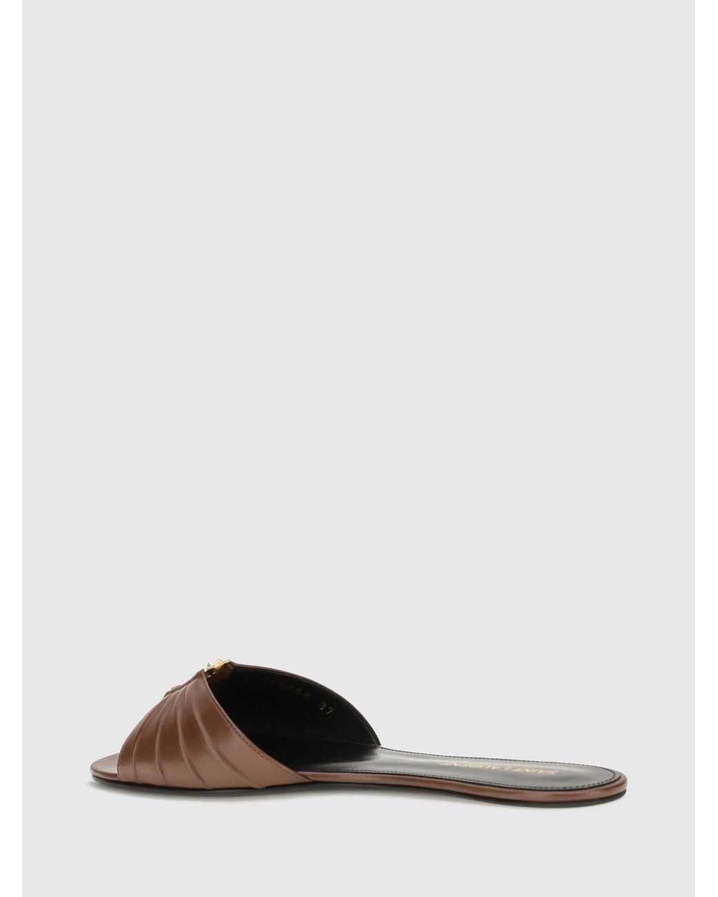 Saint Laurent Brown Babylone Flat Sandals