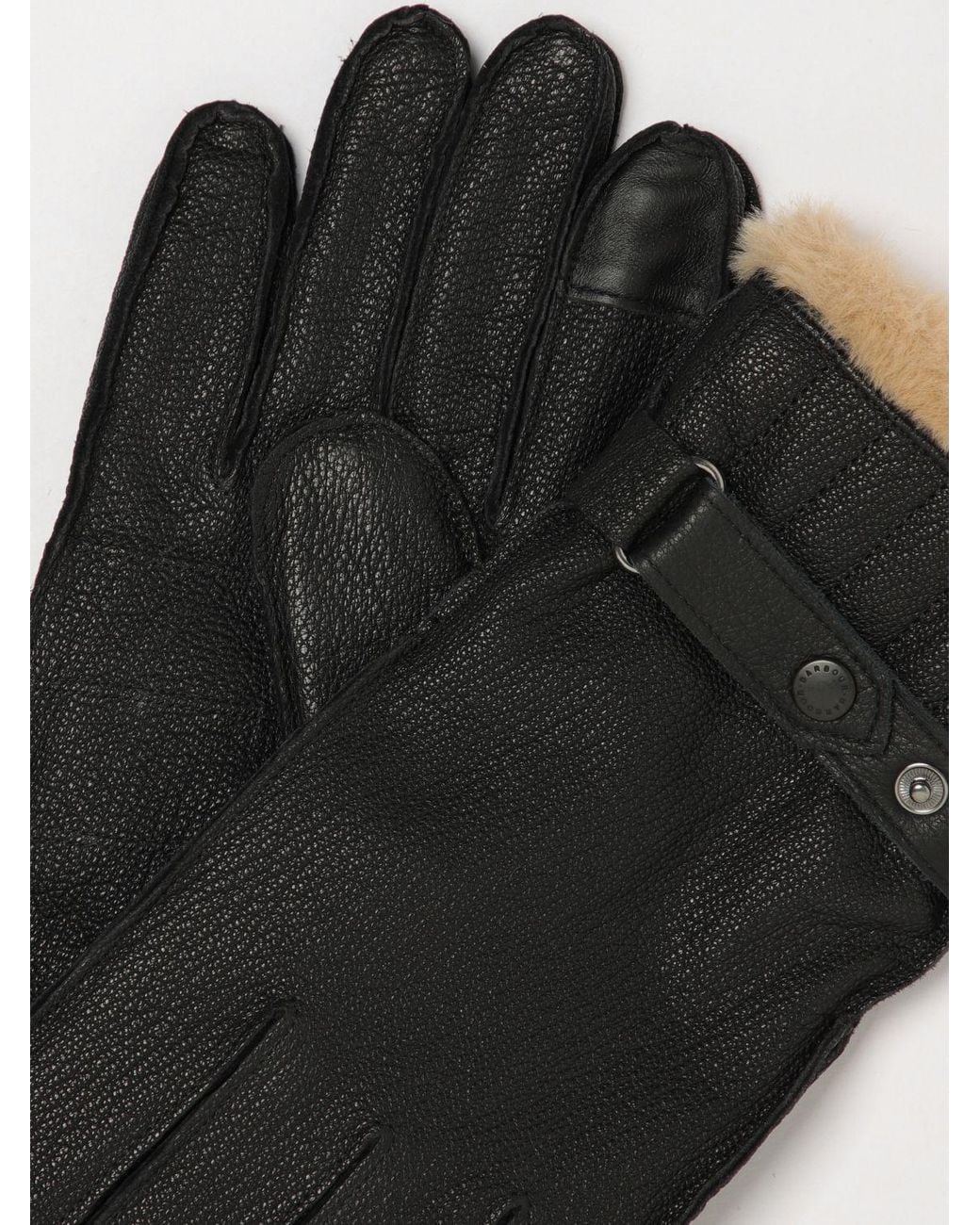 Barbour Black Gloves for men