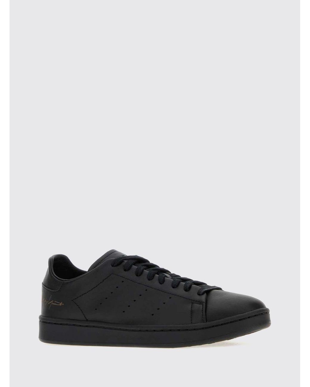 Y-3 Black Stan Smith Smooth Leather Sneakers With Printed Logo for men