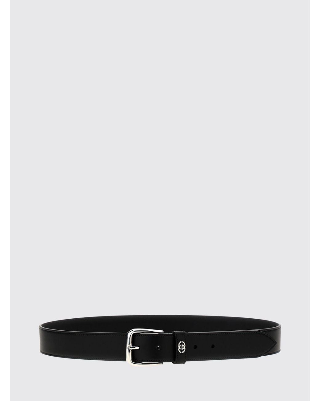 Gucci White Smooth Calfskin Leather Belt With Gg Monogram Buckle for men