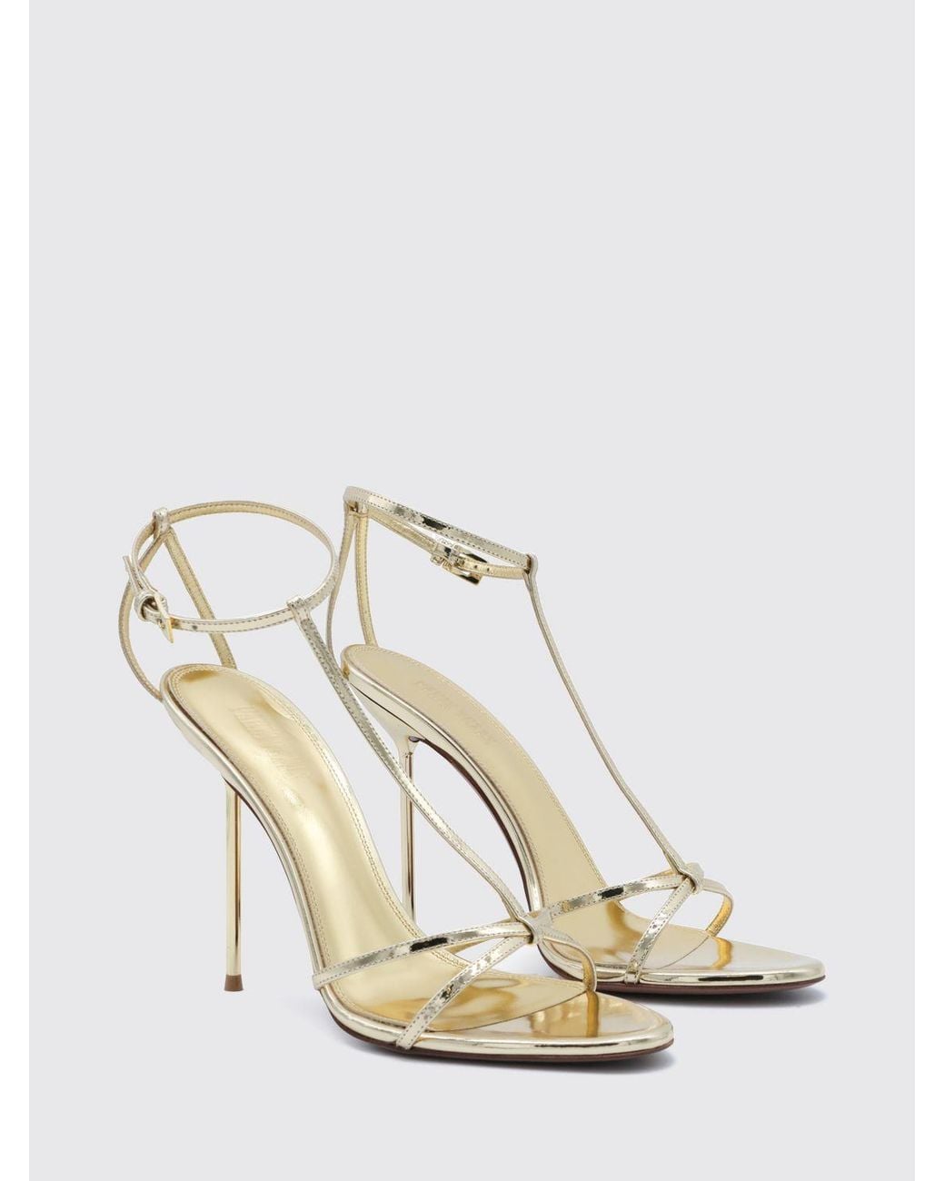 Paris Texas White Lidia Laminated Leather High Stiletto Heel Sandals