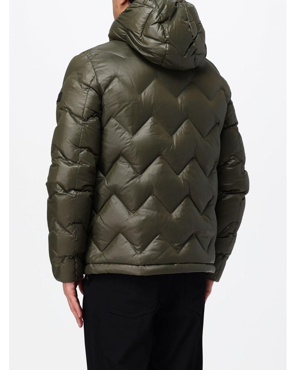 Peuterey Gray Honova Hooded Chevron-Quilted Down Jacket for men