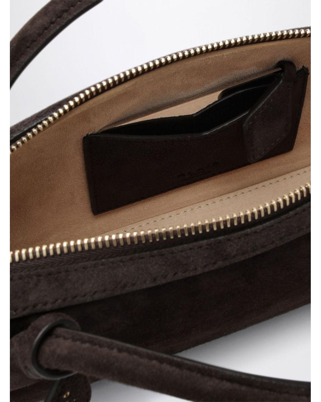 Alaïa Brown Le Teckel Suede Sheepskin Handbag With Logo Charm