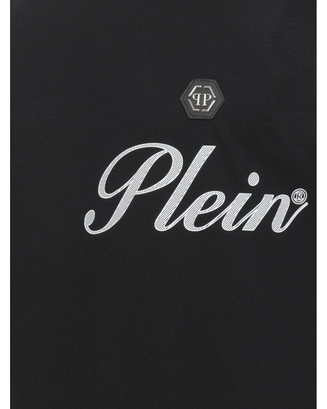 Philipp Plein Black Cotton T-Shirt With Logo for men